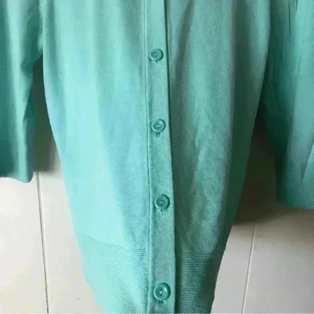 Coldwater Creek 3/4 Sleeve Silk / Cotton Blend Cardigan Size M - Picture 2 of 5